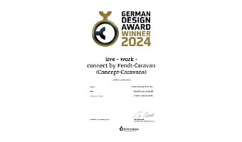 German Design Award 2024 für « live ? work - connect » von Fendt-Caravan